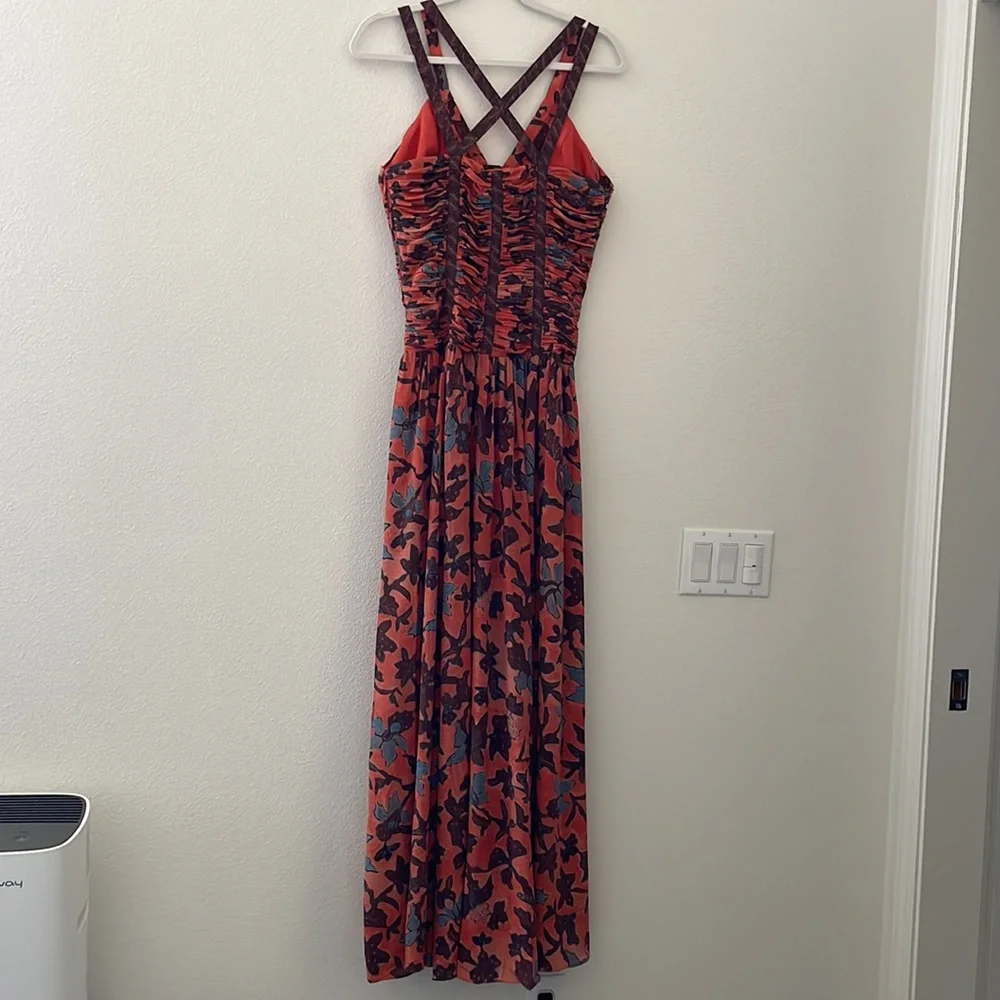 Anya open-back ruched floral-print silk-crepe maxi dress - Picture 9 of 12